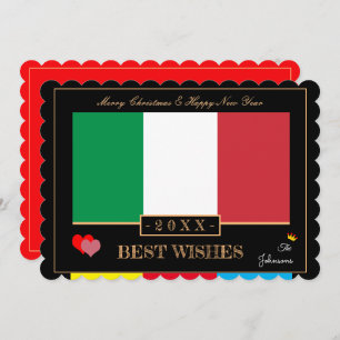 Italienische Flag & Happy New Year/Best Wishings C Feiertagskarte