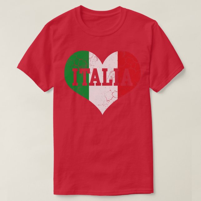 Italienische Flag Herz Liebe Italien T-Shirt (Design vorne)