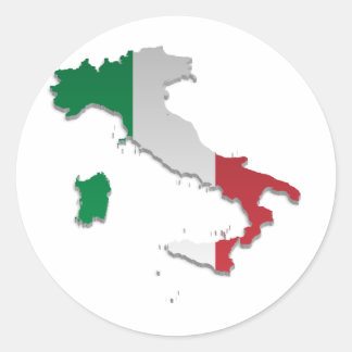 Italienische Flag-Karte_2 Runder Aufkleber