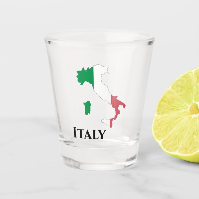 Italienische Flag-Karte Schnapsglas (Vorderseite)