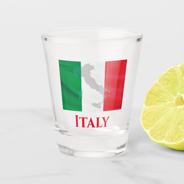 Italienische Flag-Karte Schnapsglas (Vorderseite)
