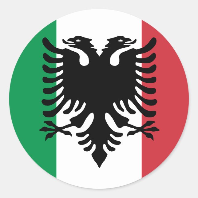 Italienische Flagge Arberesh Runder Aufkleber (Vorderseite)
