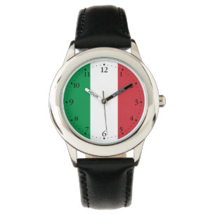 Italienische Flagge Armbanduhr