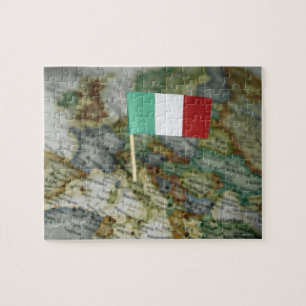 Italienische Flagge auf Karte Puzzle