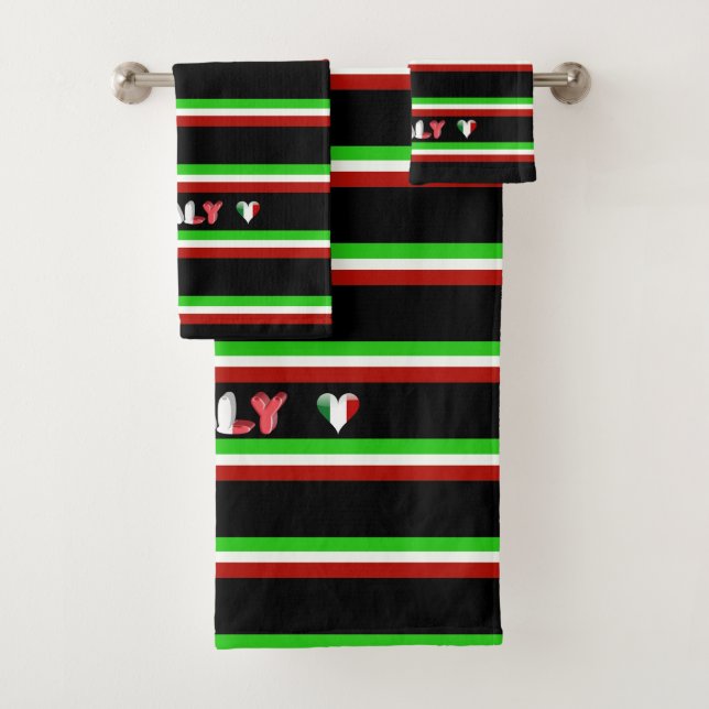 Italienische Flagge Badhandtuch Set (Insitu)