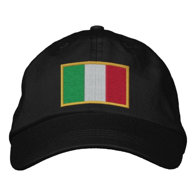 Italienische Flagge bestickt auf Cap Bestickte Baseballkappe (Vorderseite)