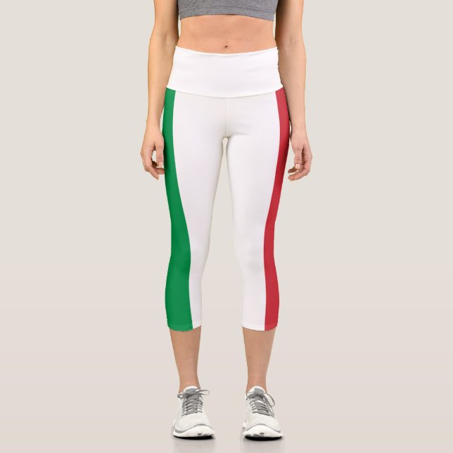 Italienische Flagge Capri Leggings (Vorderseite)