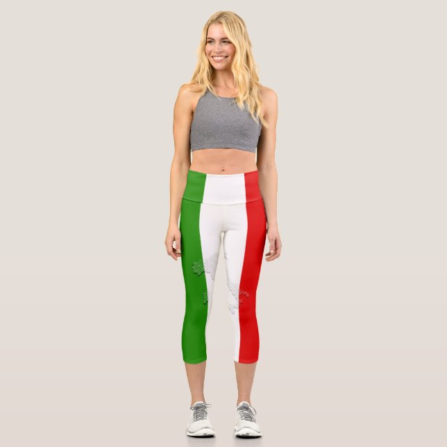 Italienische Flagge Capri Leggings (Vorderseite)