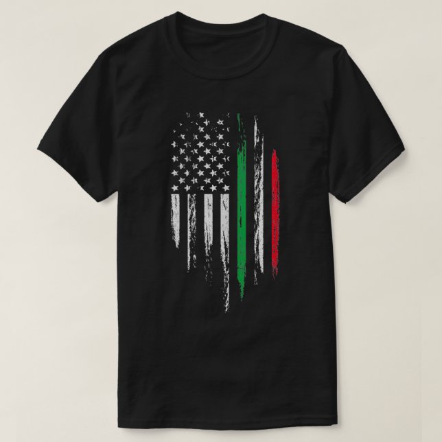 Italienische Flagge Combo Italien USA Italien Patr T-Shirt (Design vorne)