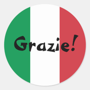 Italienische Flagge Danke Grazie! Runder Aufkleber