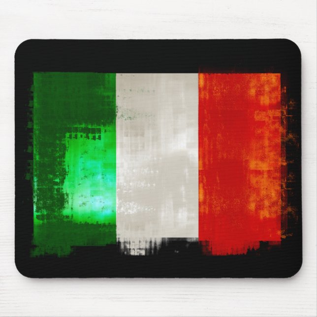 Italienische Flagge des Grunge Vintager retro Art Mousepad (Vorne)