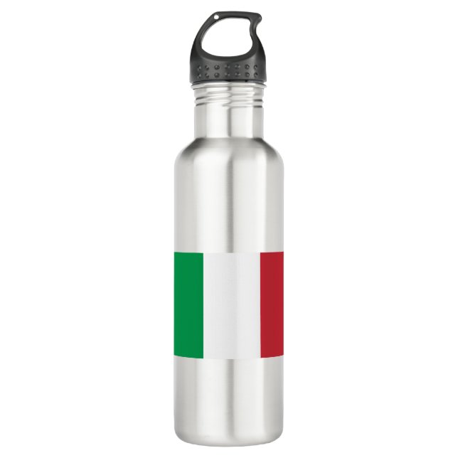 Italienische Flagge Edelstahlflasche (Vorderseite)