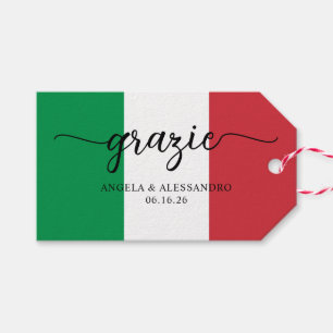 Italienische Flagge Elegante Kalligrafie Grazie Geschenkanhänger