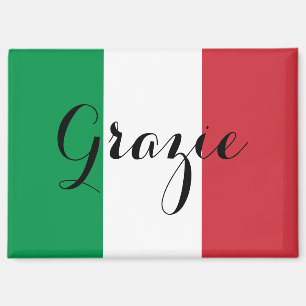 Italienische Flagge Elegante Kalligrafie Grazie Magnet