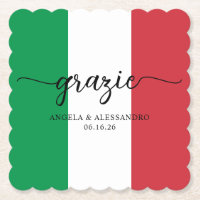 Italienische Flagge Elegante Kalligrafie Grazie