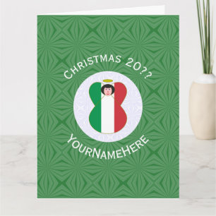Italienische Flagge Engel Weihnachten Personalisie Karte