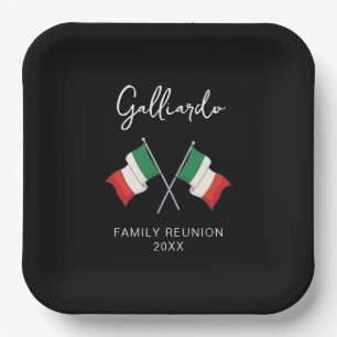 Italienische Flagge Familienzusammenkunft Pappteller