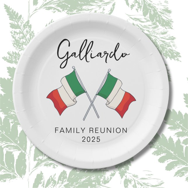 Italienische Flagge Familienzusammenkunft  Pappteller (Von Creator hochgeladen)