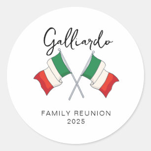 Italienische Flagge Familienzusammenkunft Runder Aufkleber