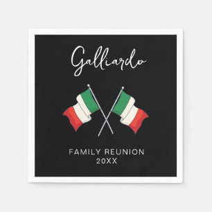 Italienische Flagge Familienzusammenkunft  Serviette