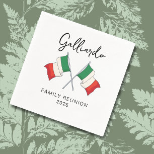 Italienische Flagge Familienzusammenkunft  Serviette