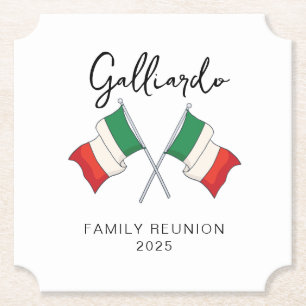 Italienische Flagge Familienzusammenkunft Untersetzer