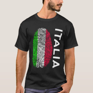 Italienische Flagge Fingerprint Design Italien T-Shirt