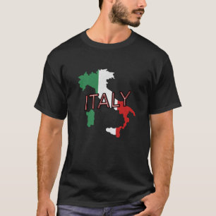 Italienische Flagge Flagge Italiens Vintage Karte T-Shirt