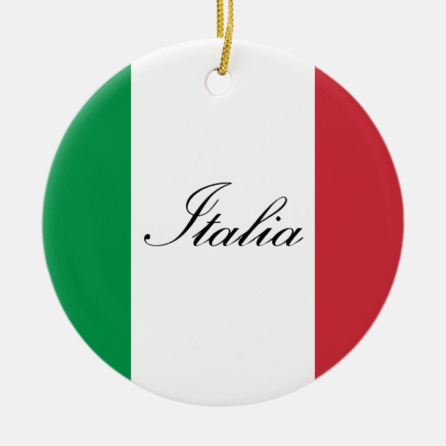 Italienische Flagge - Flagge von Italien - Italien Keramik Ornament (Vorne)