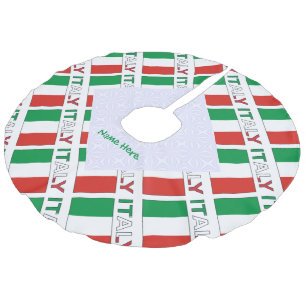 Italienische Flagge Fliesen Personalized Heritage Leinenimitat Weihnachtsbaumdecke