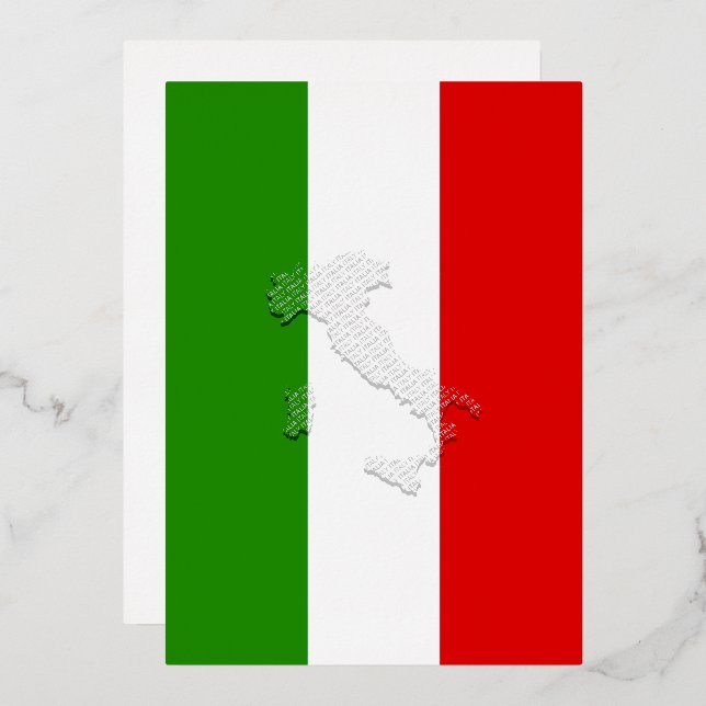 Italienische Flagge Folieneinladung (Vorderseite/Rückseite)