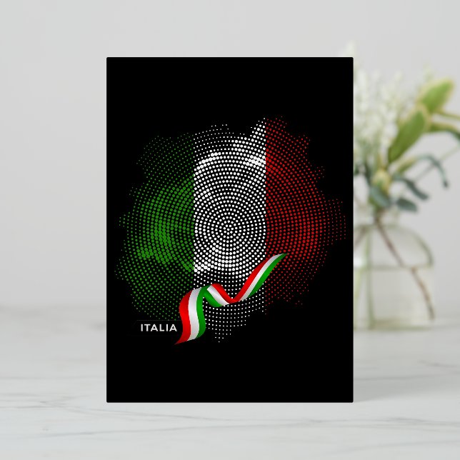 Italienische Flagge Folieneinladung (Stehend vorne)