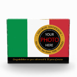 Italienische Flagge Foto Block & Italien / Name Ab
