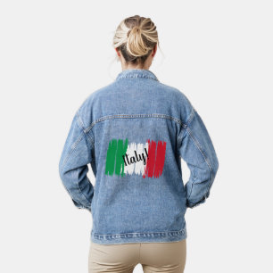 Italienische Flagge für künstlerische Pinselstrich Jeansjacke