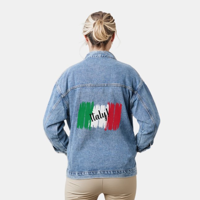 Italienische Flagge für künstlerische Pinselstrich Jeansjacke (Modell)