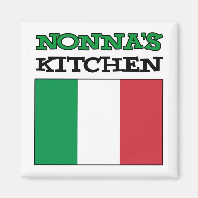 Italienische Flagge für Nonna mit Küche Magnet (Vorne)