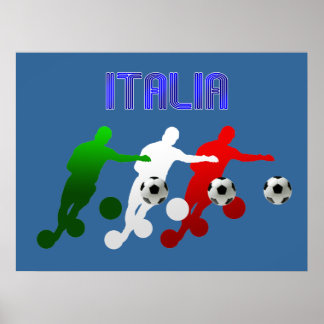 Italienische Flagge Fußball Spieler Italia Calcio Poster