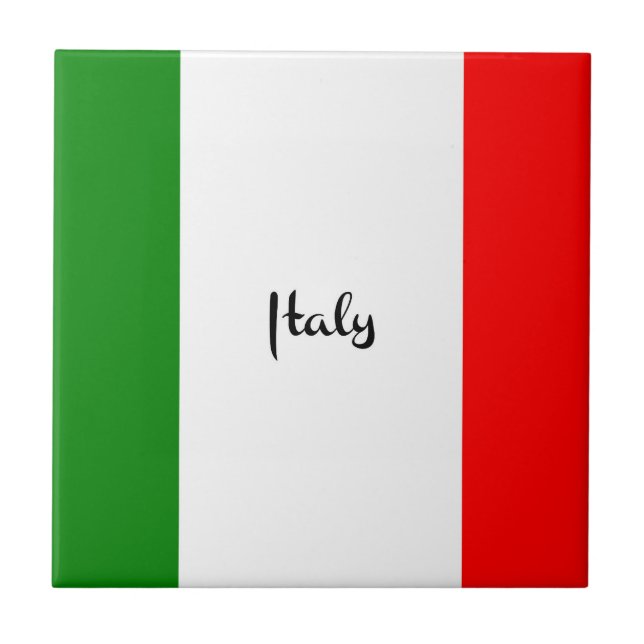 Italienische Flagge, gekennzeichnet, Fliese (Vorderseite)
