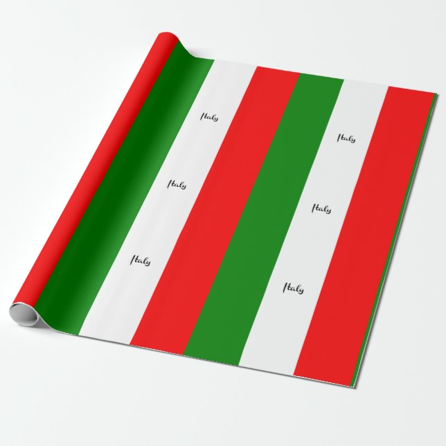 Italienische Flagge, gekennzeichnet, Geschenkpapier (Ungerollt)