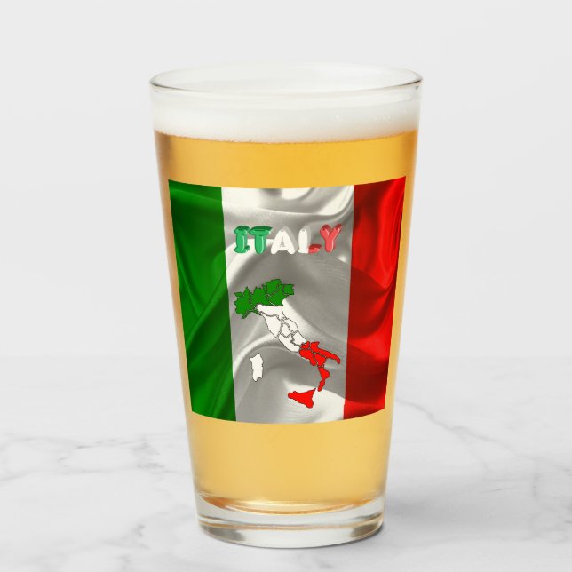 Italienische Flagge Glas (Vorne (Gefüllt))