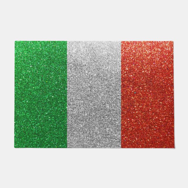 Italienische Flagge Glitzer Italien Reisen Willkom Fußmatte (Vorderseite)