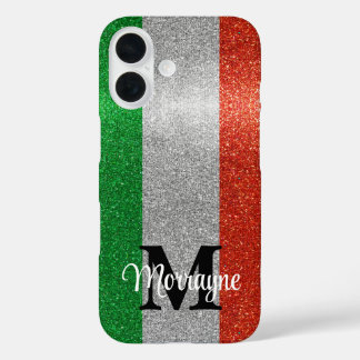 Italienische Flagge Glitzer Rom Venedig Italien Re iPhone 16 Hülle