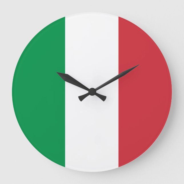 Italienische Flagge Große Wanduhr (Vorderseite)
