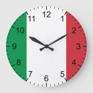 Italienische Flagge Große Wanduhr