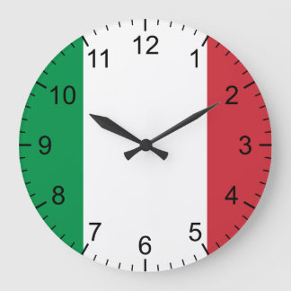 Italienische Flagge Große Wanduhr