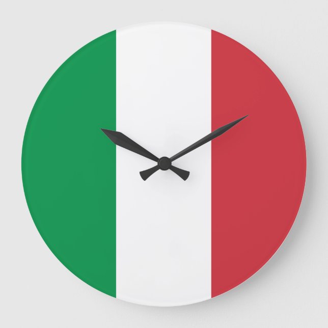 Italienische Flagge Große Wanduhr (Vorderseite)
