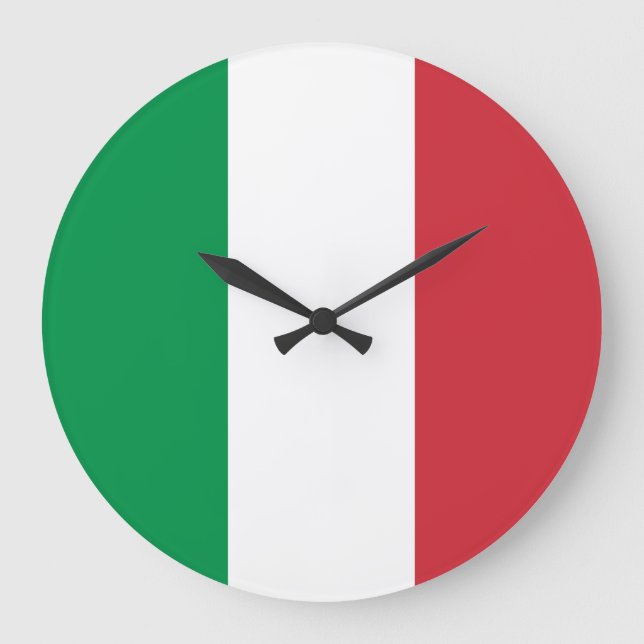 Italienische Flagge Große Wanduhr (Vorderseite)