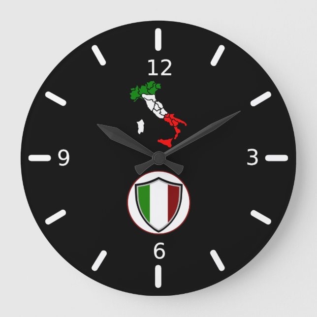 Italienische Flagge Großuhr Große Wanduhr (Vorderseite)