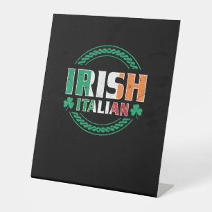 Italienische Flagge Half irisch Halb Italienische Sockelschild