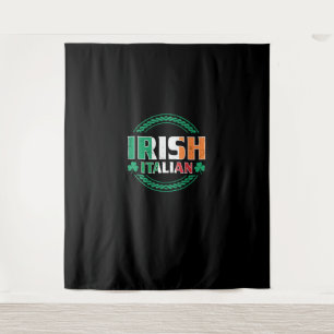 Italienische Flagge Half irisch Halb Italienische Wandteppich